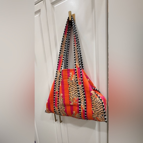 Vibrant Orange and Pink Tote Bag - Picture 3 of 13